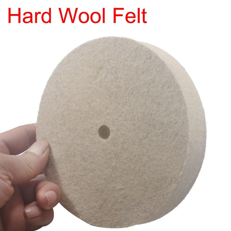 JUNLIXN 𝐉𝐔𝐍𝐋𝐈𝐗𝐍 6 Inch Hard Wool Buffing Wheel - 5/8 Inch Arbor Hole Wool Felt Buffing Polishing Wheels for Die Grinder Bench Grinder - Image 2